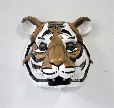 Tiger By Laurence Vallières Cardboard Art Sculpture Cardboard