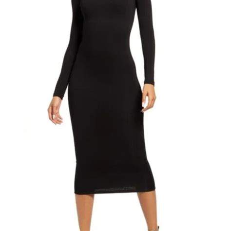 Naked Wardrobe Women S Mock Neck Bodycon Maxi Depop