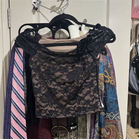 TIGERMIST Cyd Top In Nude And Black Lace Had For Depop