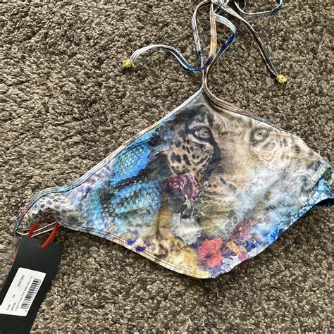 Jaded Ldn Jaded Swim Bikini Top Cheetah Roses Mash Depop