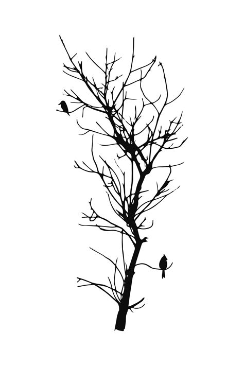 Dead Tree Silhouette Tree Without Leaves Clipart Dry Or Naked Tree Vector Illustrations