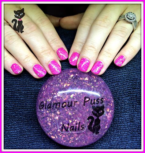 Cnd Shellac Hot Pop Pink With Glitter Https Facebook Glamourpussnailsbyamanda Glitter