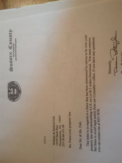 Sample Encroachment Letter To Neighbor Templates Sample Printables