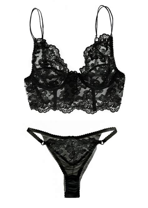 Sexy Lingerie Set Underbust Corset Lingerie Set In Black Lace Lace Bra Top Black Set