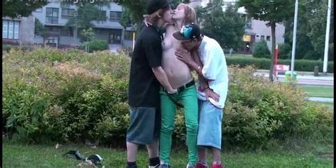A Cute Blonde Woman In A Public Sex Threesome Group Orgy Tnaflix