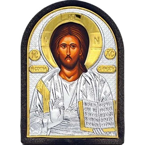 Иисус Христос. Маленькая серебряная икона Спасителя в серебряном окладе ...