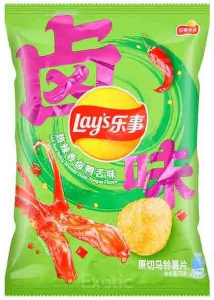 Lay S Hot Spicy Braised Duck Tongue Chipsy Smak Duszonych Kaczych J Zyczk W