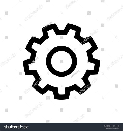 Gear Line Art Vector Icon Isolated Stock Vector Royalty Free