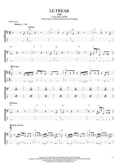 Le Freak Tab By Chic Guitar Pro Full Score MySongBook