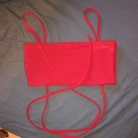 Red Under Boob Crop Top With Wrap So Gorgeous On I Depop