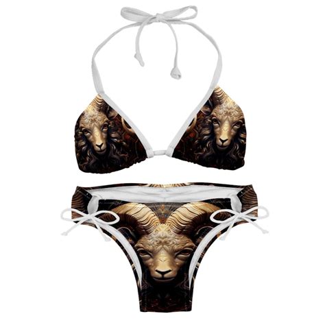 Aries Constellation Detachable Sponge Adjustable Strap Bikini Set Two Pack Swimsuits For Women