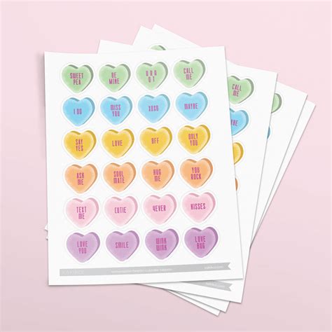 Cupcake Toppers Conversation Hearts Kakikoi