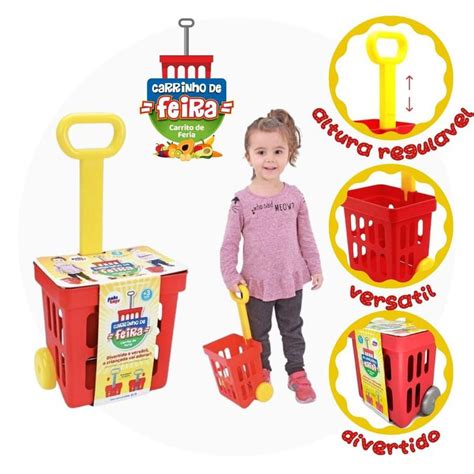 Carrinho De Feira Infantil - Brinquedo mini carrinho de feira mercado infantil - Pakiplast ...