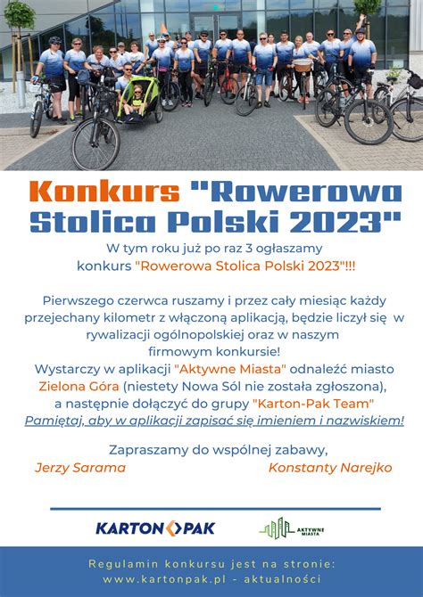 Rowerowa Stolica Polski 2023 Karton Pak S A