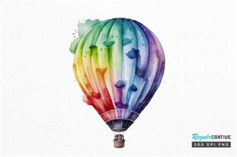 Watercolor Hot Air Balloon Clipart Png Designs Graphics
