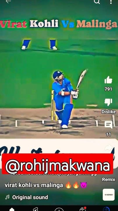 Virat Kohli Vs Malinga 🇮🇳👿 Shorts Cricket Sports Viratkohli 👍💗💝