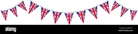 Uk Flag Garland Union Jack Pennants Chain British Party Bunting