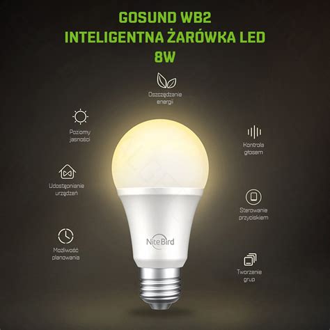 GOSUND Inteligentna żarówka LED E27 8W