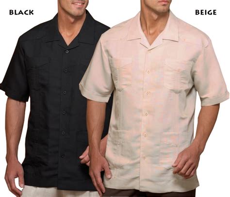 Guayabera Mens Cuban Mexican 4 Pocket Shirt