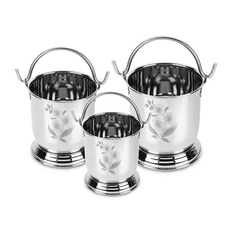 Ajay S Shoppe Heavy Gauge Stainless Steel Mini Bucket For Serving Dal