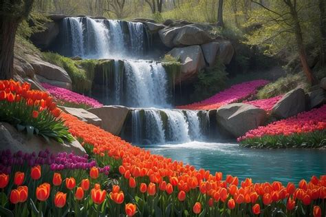 98000 Flower Cascade Landscape Pictures