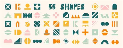 Premium Vector | Set of simple geometric shapes. random icon elements ...