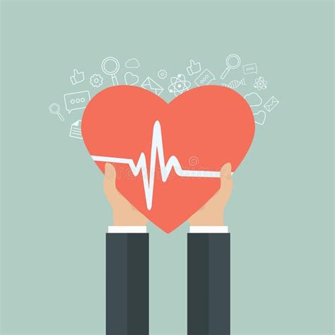 Medicine And Health Care Icon Hands Holding Heart With Pulse Sign