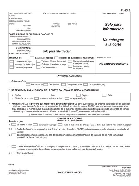 2016-2025 Form CA FL-300 S Fill Online, Printable, Fillable, Blank ...