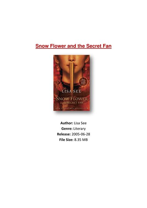 PPT - [PDF] Free Download Snow Flower and the Secret Fan By Lisa See PowerPoint Presentation ...