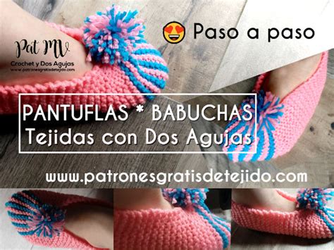 Pantuflas Tejidas A Dos Agujas Para Dama Tutorial