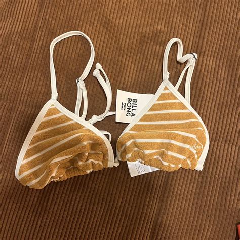 Billabong Bikini Top Mustard Toweling Material Depop