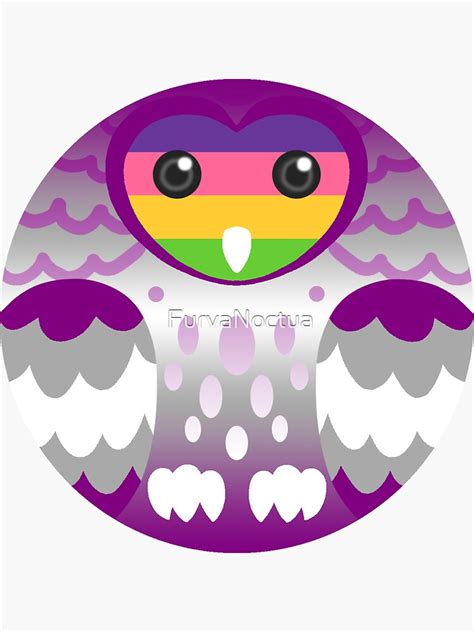 Grey Asexual Lesbian Pride Owl Sticker For Sale By FurvaNoctua