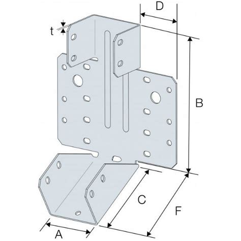 Sabot à Pente Réglable Acier Galva SPR64 160 Simpson materiauxnet