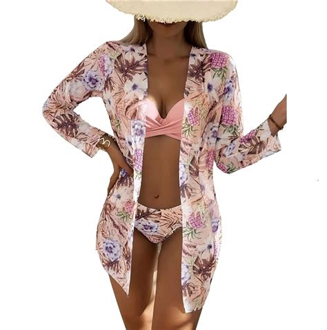 Str J K Pielowy Damski Dwucz Ciowy Bikini Z Narzut Kostium R Owy M Cena