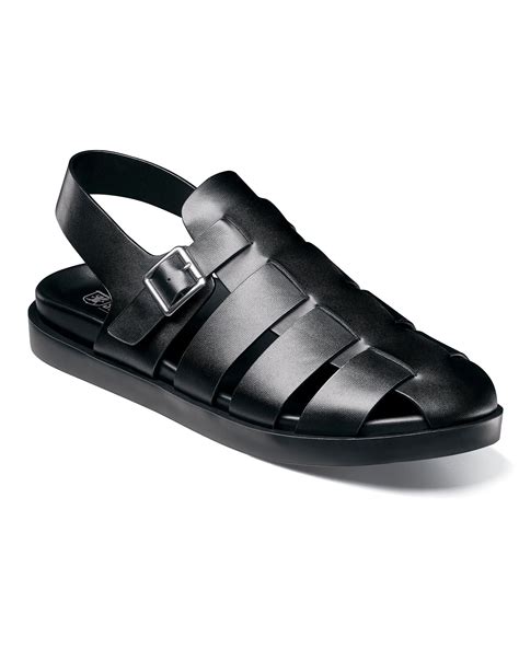 Mens Stacy Adams Montego Slingback Sandal Leather Buckle Sandals
