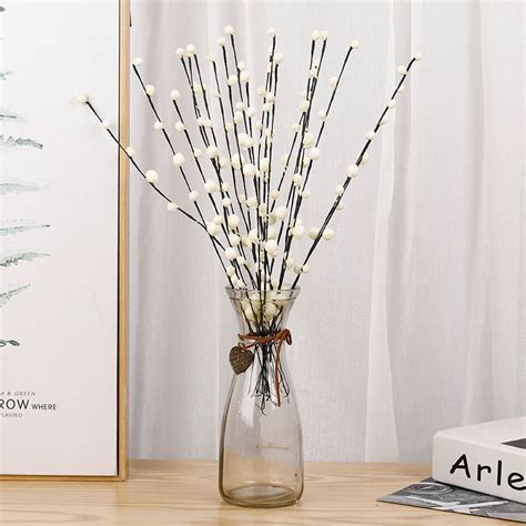 Jual Artificial Pussy Willow Spray Flower Bunga Kering Dekorasi Hiasan Imlek Cny Rumah Pesta