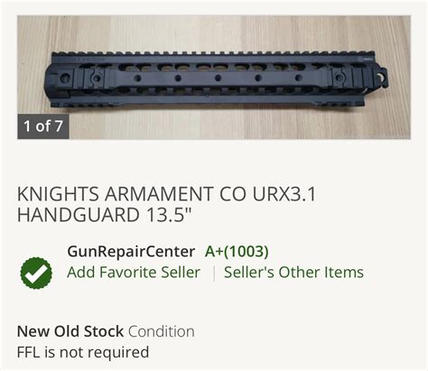 Knights Armament Co Urx31 Handguard 135” Rkac