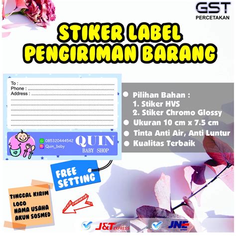 Jual Sticker Label Pengiriman Olshop Custom Label Pengiriman Olshop