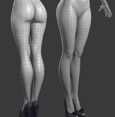 D Model Woman Nude With High Heels Vr Ar Low Poly Cgtrader