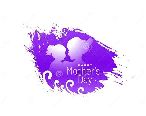 Watercolor Style Happy Mothers Day Wishes Background Design Stock