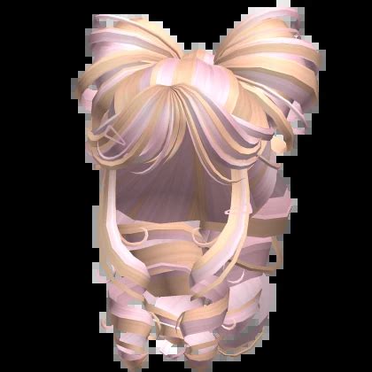 Curly Tied Bow Ponytail Blonde And Pink Roblox Item Rolimon S