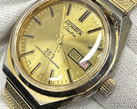 Vintage Kronatron Electra 360 Gold Mens Wristwatch C 1950 Etsy