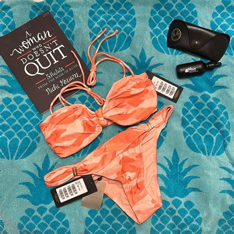 Vix Swim Nwt Vix Bikini Set In Camouflage Pinkpeach Poshmark