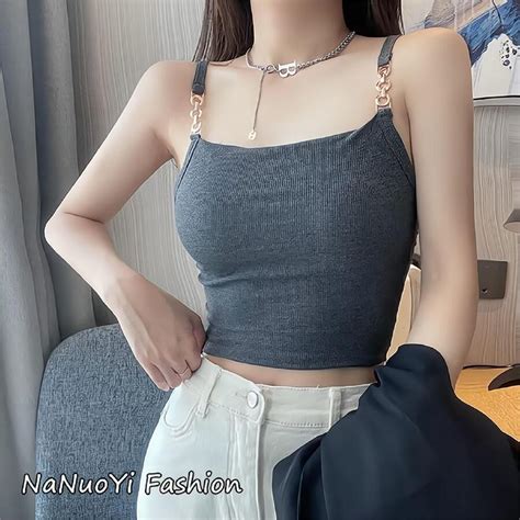 Hot Chain Girls Small Strap Vests Women Wear A Sexy American Bottom And A Sleeveless Bra