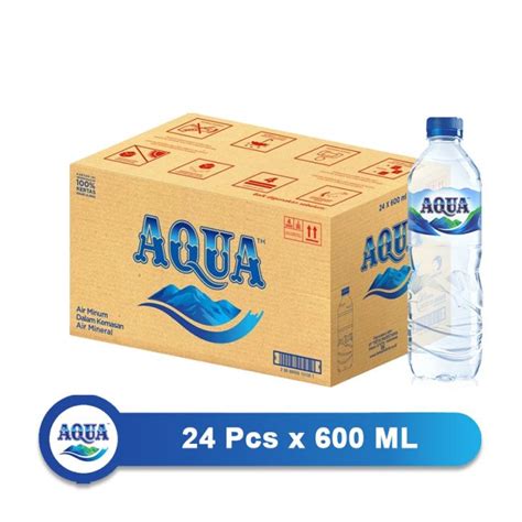 Aqua Air Mineral 600 Ml X 24pcs 1 Karton Lazada Indonesia