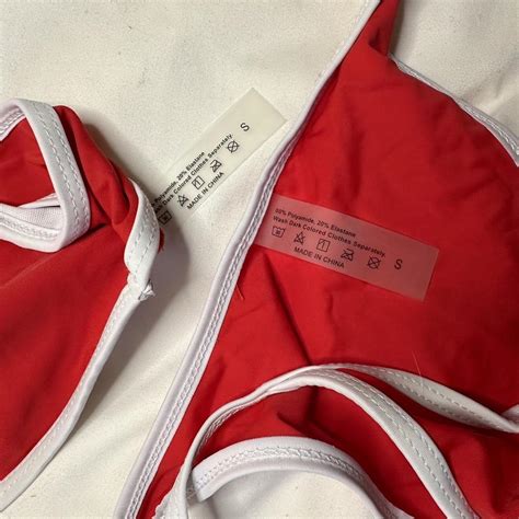 Shein Red And White Bikini Depop