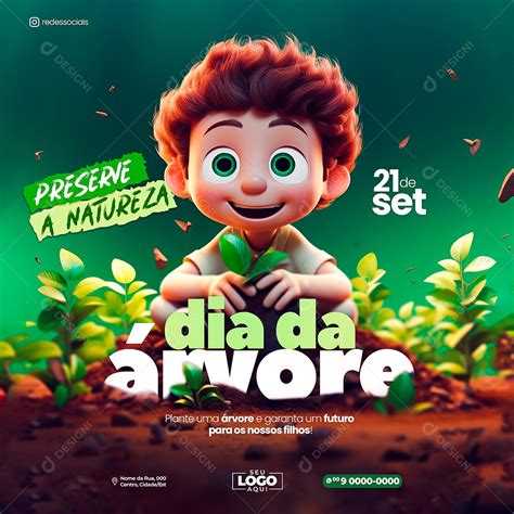 Social Media Dia da Árvore 21 de Setembro PSD Editável download Designi