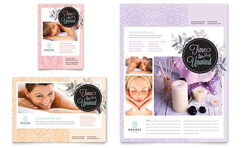 Massage Flyer And Ad Template Word Publisher Indesign