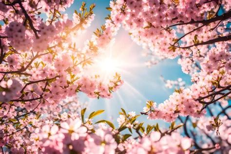 Premium Ai Image Cherry Blossom In The Sun
