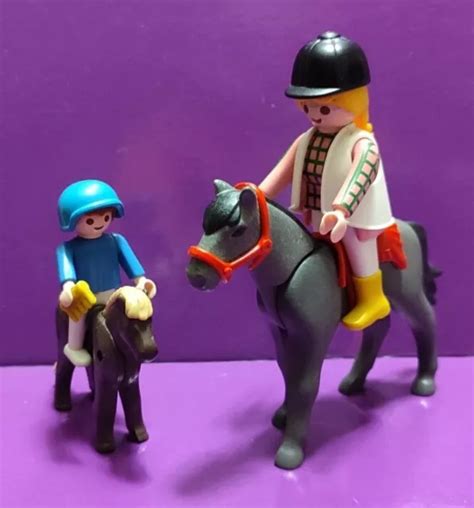 PLAYMOBIL ÉQUITATION CAVALIÈRE avec son cheval et jeune cavalier avec